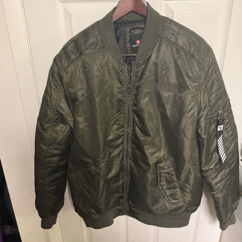 Southpole Men's Olive Green MA-1 Bomber Flight Jacket XL